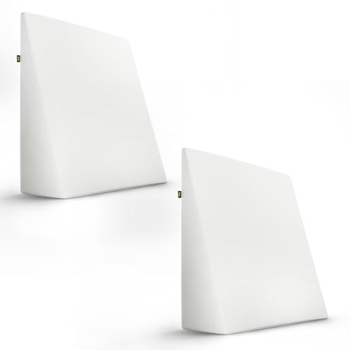Image of Frido Complete Back Support Wedge Cushion Made with Memory Foam | Improves Comfort and Posture While Sitting /Working On Bed | Premium Removable Covers | Pack of 2- White