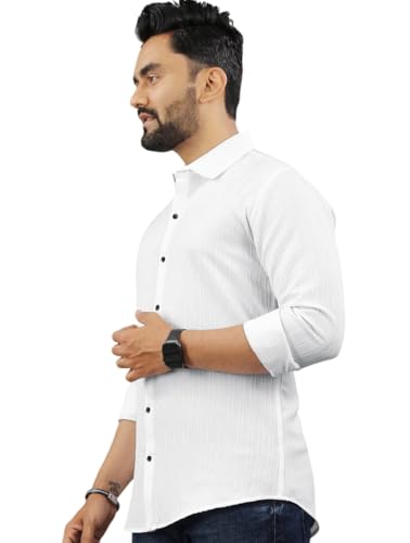 Image of Popcorn Texture Long Sleeve Casual Shirt