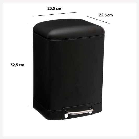 Jja 138059J çöp kutusu metal siyah 22 x 15,5 x 32 cm 6 L