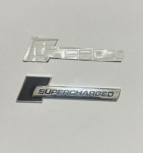 Image of Emblems for Car & Bike Metal Lo.go and Grill Me.tal Lo.go, Auto Accessories for Car Emblem 3D Badge Auto Racing Sport Sticker Grand Tourer Decal. (Chrome Black Supercharged Sticker)