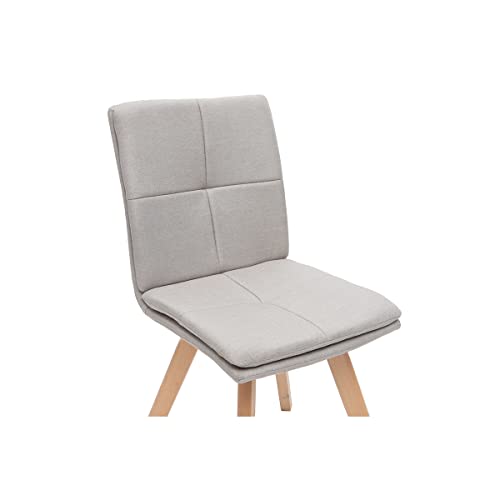 Sedia Scandinava Tessuto Naturale Gambe Legno Chiaro Set Di 2 Thea - 8