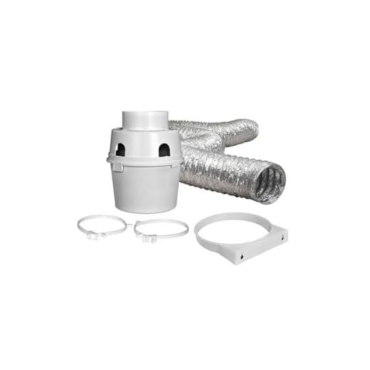 Dundas Jafine TDIDVKZW Indoor Dryer Vent Kit with 4-Inch by 5-Foot Proflex Duct, 4 Inch, White