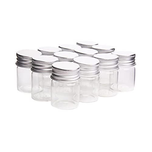 Lot de 12 Petits bocaux vides en Verre Transparent de 15 ML avec couvercles pour Miel, Confiture, gelée