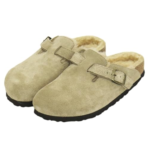 ［ビルケンシュトック］ 1028299 BOSTON SHEARLING ボストン シアリング スエードレザーサンダル TAUPE ナロ...