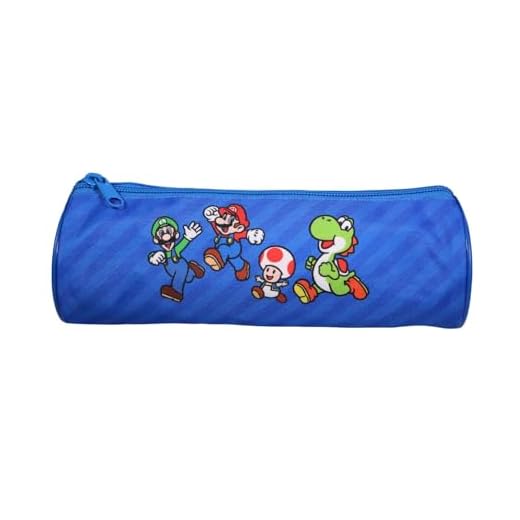 Bagtrotter 1 Estuche Redondo Super Mario Tamaño 22 x 8 cm, Azul, Contemporáneo