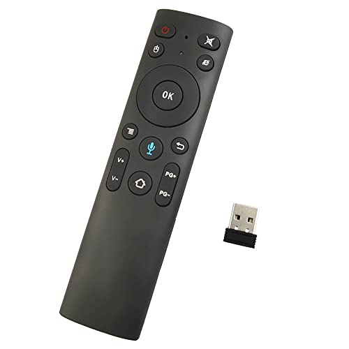 Nettoppo Q5 + RatóN de Aire Control Remoto por Voz Bluetooth para Smart TV Android Box Control Remoto InaláMbrico por Voz 2.4G
