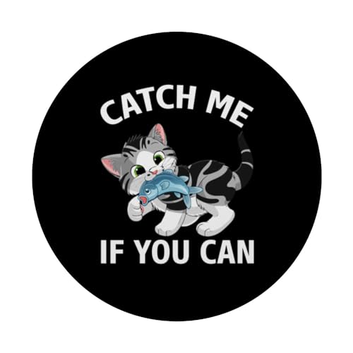 Catch Me If You Can Cat Lover's Kitty Mom Owner PopSockets Swappable PopGrip, Black - Image 3