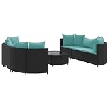vidaXL 7-delige Loungeset met kussens poly rattan zwart, tuinset, tuinmeubel, terrasset, tuinbank, terrasmeubel, loungebank, loungeset tuin