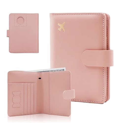 Image of Melsbrinna Premium Leather Passport Holder Covers Case, Waterproof Rfid Blocking Travel Wallet Passport Holder with Pen Holder, Cute Passport Book for Women /Men
