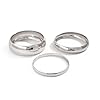 Asphinien Punk Metal Bangle Bracelets Set Chunky Wide Bracelets Carved Bangles Stackable Dainty Gold Bracelet Exaggerative Plain Textured Bangle Accessories for Women (Silver 3pcs) #3