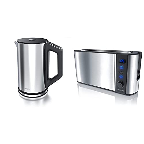 Arendo 16816816146 Wasserkocher mit Temperatureinstellung Edelstahl hell, 2200, 18/8, Silber Glänzend & Automatik…