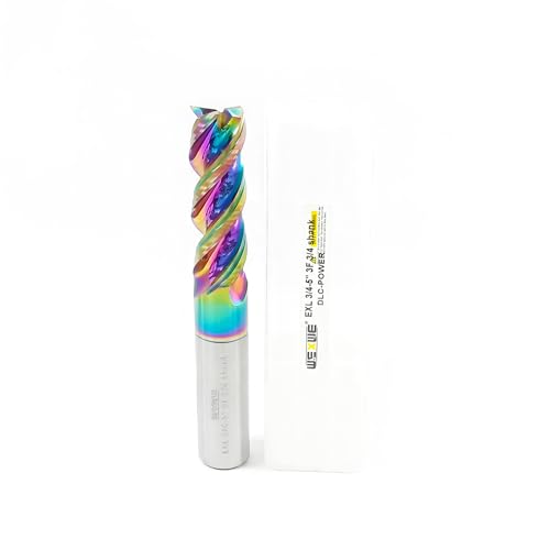 Image of Tools 3 /4 inch Extra Long Carbide Square End Mill for Aluminum, Copper Alloy, Plastic, 5 inch Overall Length End Mill Bits, 3 Flute HRC 62 Deg DLC Coating, CNC Router Bits 3 /4 Shank (3 /4-5 inch 1PCS)