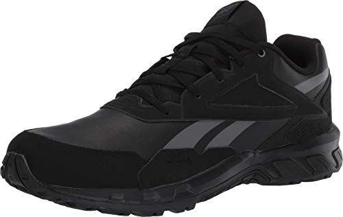 Reebok Men's Ridgerider 5.0 Leather Walking Shoe, Black/Pure Grey 6/Radiant Red, 13 M US