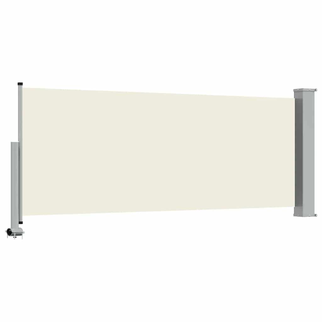 Ausziehbare Seitenmarkise 100 x 300 cm Creme mit UV- und Windschutz, Balkon Sichtschutz, Sonnenschutz, einfach zu montieren, inklusive Zubehör, ideal für Terrasse und Garten