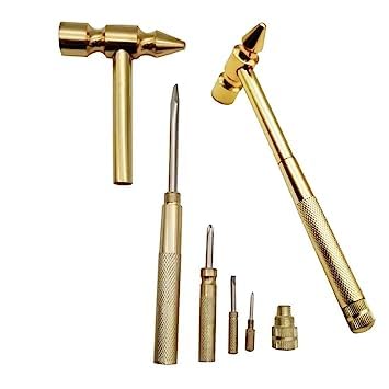 HEBEZON 5 in 1 Small Hammer | Hammer Multifunctional Copper Hammer Screwdriver with Bottle Opener Musical Acessories Toolkit and Screwdriver Hand Repairing Tools(Pack Of 1).
