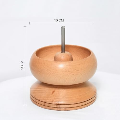 Image of Beadsnfashion Wooden Spin and String Beading Spinner Set for Jewellery Making and Craft Work - Includes 2 Curved Needles, 4-Inch Tool for Smooth Crafting Experience