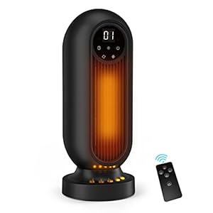 Anktec セラミックヒーター ヒーター 自動首振り リモコン付き タイマー機能 ファンヒーター 足元ヒーター セラミックファンヒーター 2秒速暖 3段階切替 1200W / 950W 台座ライト付き 電気ファンヒーター 暖房器具 電気ストーブ 省エネ 転倒自動オフ 過熱保護 日本語取扱説明書付 一年保証 ブラック" 