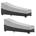 EVRBUL 2 Pcs 84L x 32W x 32H Inch Heavy Duty 420D Waterproof Chaise Lounge Chair Covers Patio Furniture Covers for Most Lounge Chairs Up to 84"