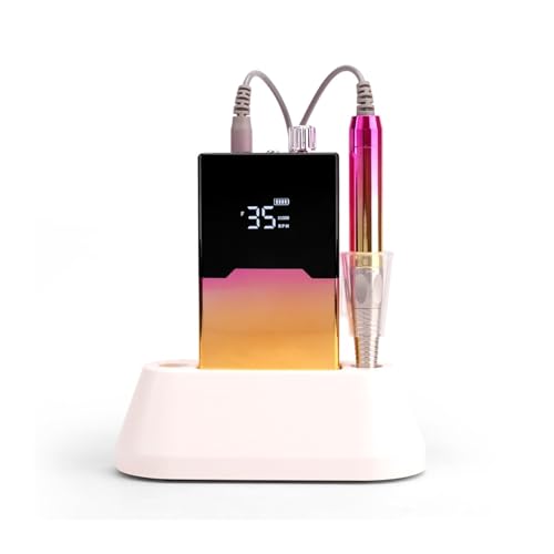 Ponceuse ongle, Ponceuse à ongles électrique sans balais, 35000 tr/min, perceuse à ongles Portable professionnelle for vernis, tour Rechargeable for manucure pour les ongles en acrylique(Gold)