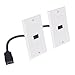 Cable Matters 2-Pack 1-Port HDMI Wall Plate in White (4K UHD, ARC, and Ethernet Pass-Thru Support)
