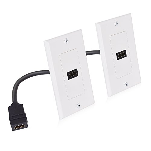 Cable Matters 2-Pack 1-Port HDMI Wall Plate in White (4K UHD, ARC, and Ethernet Pass-Thru Support) by Cable Matters - Used condition - US$9.43