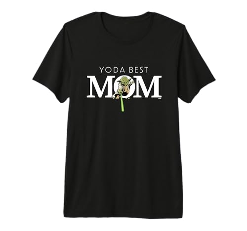 T-shirt haut de gamme Star Wars Yoda Best Mom coupe féminine élégante en coton doux