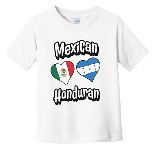 Really Awesome Shirts Mexican Honduran Flag Heart Combo Mexico Honduras Infant Toddler T-Shirt