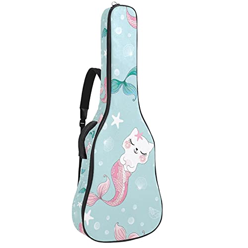 Housse guitare basse et acoustique imperméable motif chat sirène