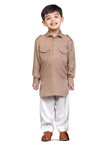 Image of POLKA TOTS Boys Cotton Pathani Set | Premium Pathani Kurta & Pyjama Set for Boys | Kurta Pajama for Kids Boy | Pathani Suit for Kids, Baby Boys & Toddlers | Ethnic Wear for Boy