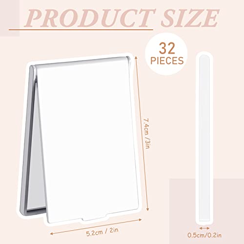 Queekay 32 piezas espejo compacto plegable rectangular miniatura 2