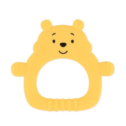Image of Bumkins Disney Baby Teething Freezer Toy Keys Rings, Soft Flexible Platinum Silicone Pacifier to Chew, Cool Teether Gum Relief, Essentials for Babies 3 Months, Freezable, Sensory, Winnie The Pooh
