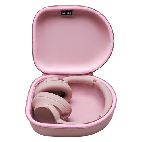 Image of Headphone Headset Case Compatible with Audio-Technica ATH-M20x /JBL /Raycon /Soundcore Anker /Sony /Beats /JLab /TOZO /Logitech /BERIBES /KVIDIO Headphones, Large Headphone Case Hard Shell(Rose Gold)