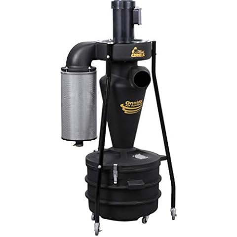 Oneida Air Systems 1.5 HP / 120V Mini-Gorilla® Portable HEPA-GFM Cyclone Dust Collector with U.S. Motor, Premium Filter, Liner Bag Holder, Bin View Window Cover