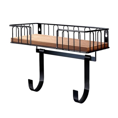 Wall Mounted Ironing Board & Iron Holder with Wood Base Basket Ironing Essential Storage for Laundry Organization - Image 8