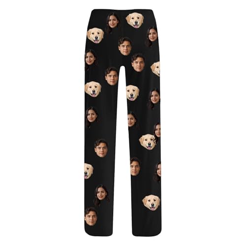 Personalized Pajama Pants Men Women Custom Pj Bottoms with Couples Face Photo Elastic Waist Loose Soft Lounge Pants4