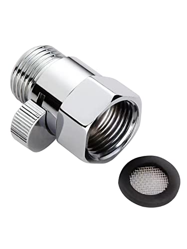 Shower Head Shut Off Valve Brass Water Flow Control Valve G1/2 Flow Pressure Regulator with Handle LevelCut Off Valves for Shower Head or Bidet Spray Brass (Silver)
