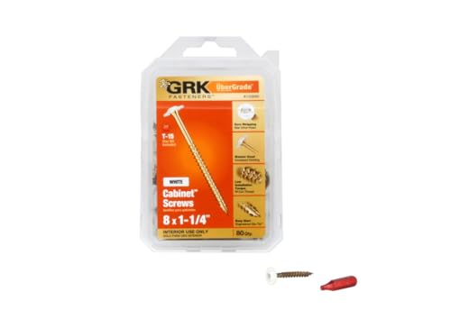 GRK Fasteners 120680 White Cabinet #8 x 1-1/4" Screws 80CT