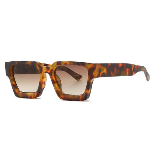 Lunettes de soleil rétro UV400 pour femmes et hommes style léopard dégradé