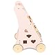 COIL Babywalker Lauflernwagen 3in1, Kinderwagen aus Holz, Lernspielzeug, ab 12 Monaten (Rosa)