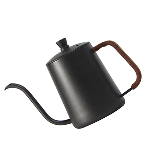 Sosoport 1pezzi Caffettiera in Acciaio Resistente Manuale Bollitore Per Caffè Punch Realizzata in Materiale Di Design Del Manico Protettivo Bocca Lunga e Stretta Per Versamento Sicuro
