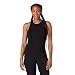TAVI NOIR Women’s Rib Tank Top – High Neck, Racerback, Lightweight Workout for Barre, Medium, Ebony