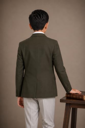 Image of SaintX Kids Boys Tailored Premium Coat Blazer | 4-Way Stretchable Wrinkle Free Fabric | Fully Lined | Slim Fit | Versatile Formal & Casual Jacket for Boys (1-14 Years KB01)
