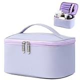 Meiyuuo Makeup Bag Large Cosmetic Bags for Women Girls Cute Travel Zipper Pouch Toiletry Organizer for Beauty Essentials Waterproof (Lavender Purple)