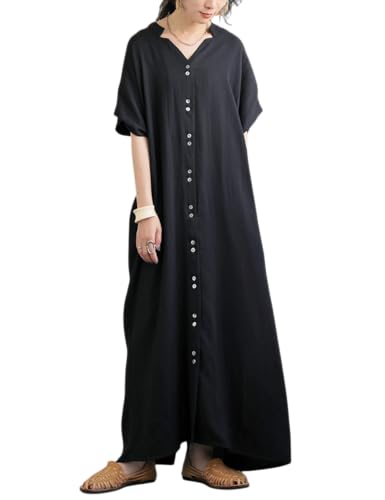 [antiqua] �A���e�B�J ���l���^�b�` �_�u���{�^�� �����s�[�X ���f�B�[�X PK-01340 Plus(L-XXL����) 05 �u���b�N