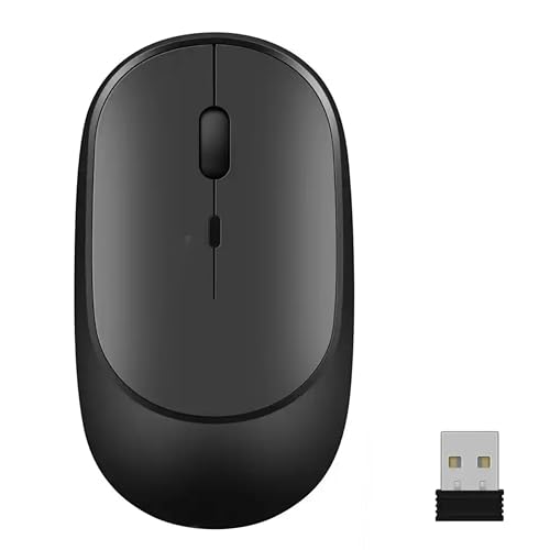 Genérico Ratón Inalámbrico Recargable USB-C – Silencioso, 3 Niveles dpi (800/1200/1600), Clic Suave y Duradero, Diseño Ergonómico para Ordenador, Portátil y Oficina