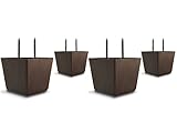 Choice Parts - 2 Inch Tall Triangle Walnut Brown Plastic Sofa Legs (Pack of 4 Replacement Feet)