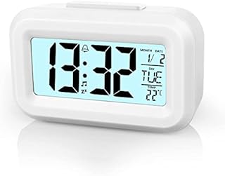 Vicloon Cyfrowy budzik przy łóżku, zegary z wyświetlaczem LED z regulowanym drzemki 12/24 godziny, temperatura, data, timer, sterowanie światłem, przenośne budziki do sypialni, domu, biura, kuchni