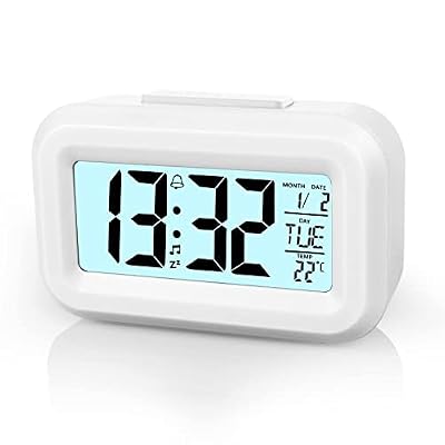 Vicloon Orologio sveglia digitale Orologio da testa Sveglia 12/24 ore con retroilluminazione LCD Smart sveglia digitale per camera da letto, ufficio e viaggio