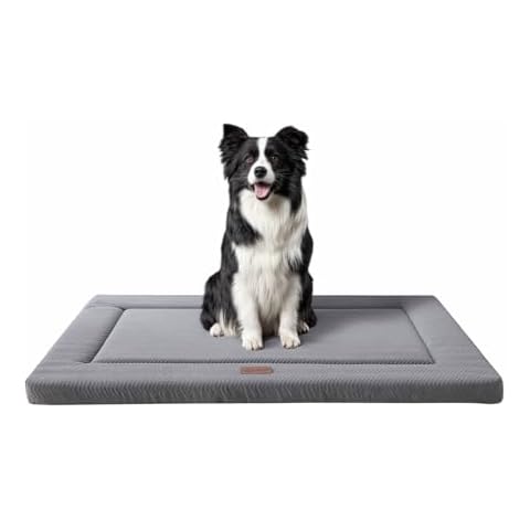 WESTERN HOME Dog Beds for Small, Medium, Large Dogs, Dog Crate Pad Mat with Soft Warm Plush, Anti-Slip Washable Thin Kennel Pad Large Dog Bed for Pets Sleeping Cover