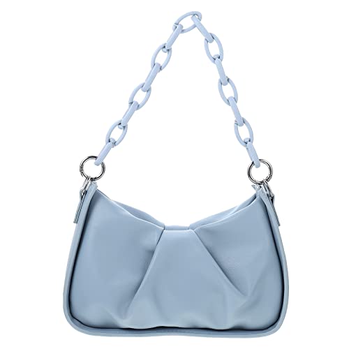 VALICLUD Ledertasche Für Damen Aus Echtpu-leder Handtasche Mit Kette Schultertasche Für Damen Umhängetasche Mit Schultergurt Vielseitige Damentasche Für Arbeit Und Shopping